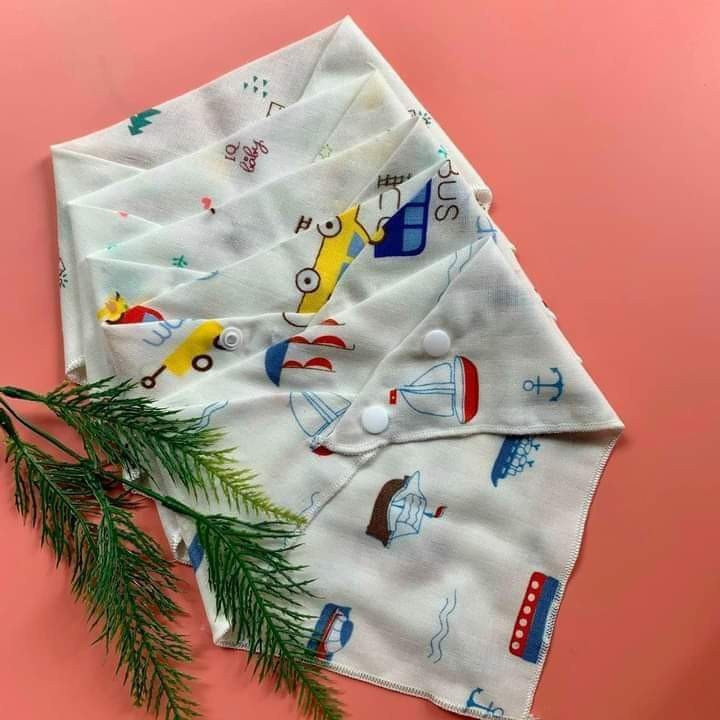 Yếm Xô Cúc Bấm Mềm Mại Cho Bé,Yếm Tam Giác Nhiều Mẫu Cho Bé