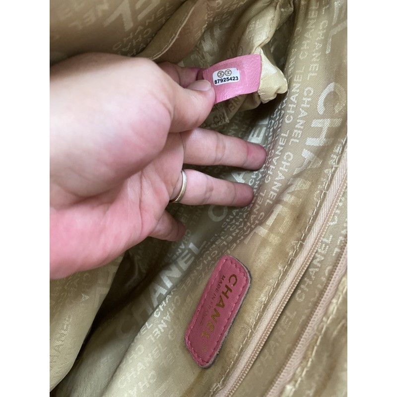 Túi xách si cổ màu hồng size 34