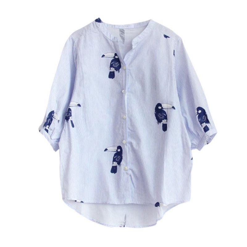 FREESHIP ĐƠN 99K_ Áo Sơ Mi Tay Lửng Hoạ Tiết Động Vật Dáng Rộng Cho Phái Nữ | BigBuy360 - bigbuy360.vn