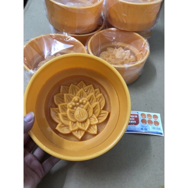 Khuôn nhấn xôi+trung thu hoa sen 200g+300g+14cm  - Nhựa Vĩnh Trường- làm bánh dẻo,bánh nướng,nhấn xôi,rau câu
