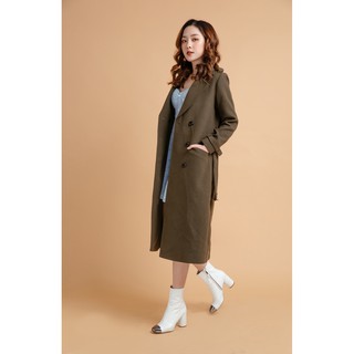 Áo khoác dạ 20AGAIN 2 hàng cúc KDA2444