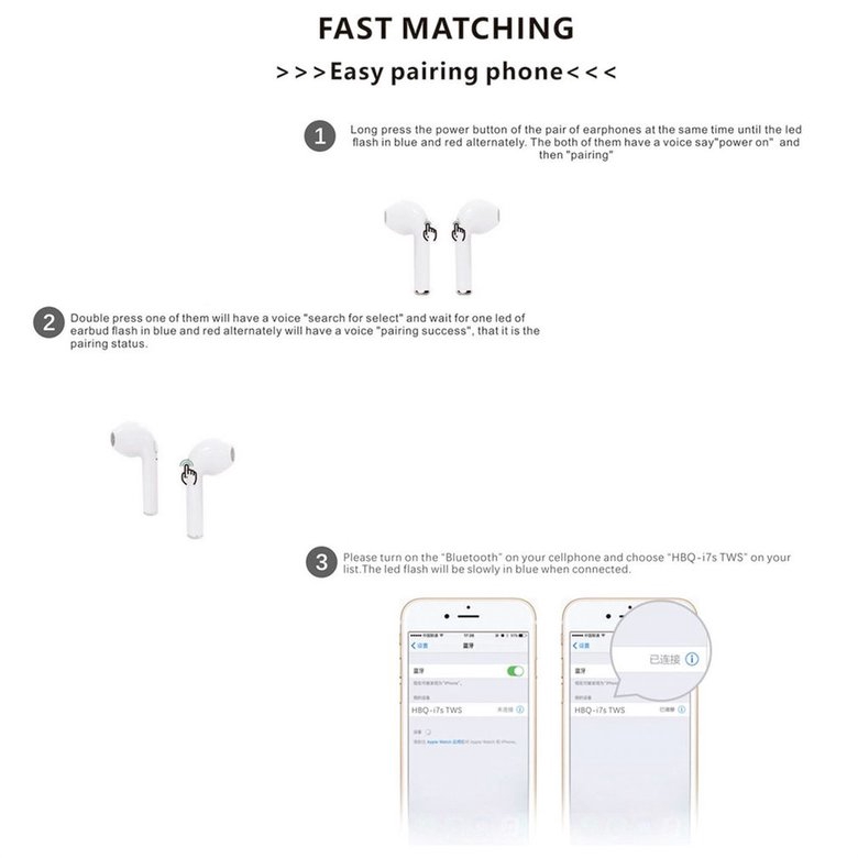 PK True Wireless Twins Stereo In-Ear Earphone for iPhone Android