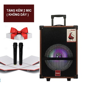 [TẶNG KÈM 2 MIC KHÔNG DÂY]-LOA KÉO DI ĐỘNG LOA KÉO GỖ KARAOKE RUIZUI RZ-109 BẢO HÀNH 6 THÁNG 1 ĐỔI 1