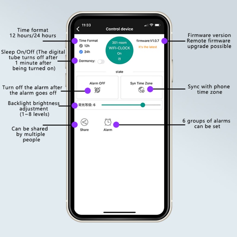 Đồng Hồ Kỹ Thuật Số Tự Động Kết Nối Wifi