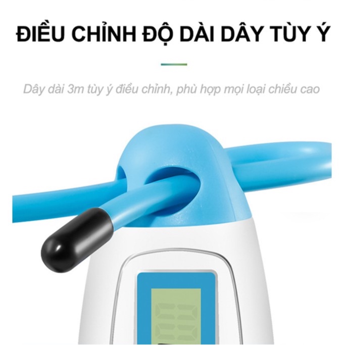 Dây Nhảy Thể Dục Giảm Cân Đếm Bước Tự Động - Dây Nhựa 3M (Nhiều Màu)