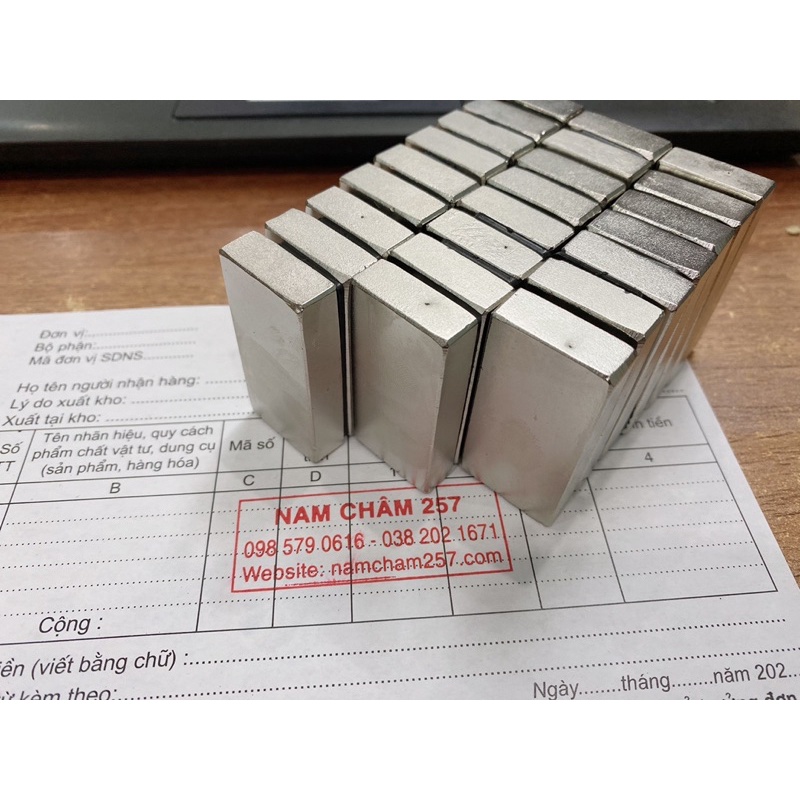 Nam châm đất hiếm 50x25x10mm, loại nam châm trắng đất hiếm lực hút siêu mạnh
