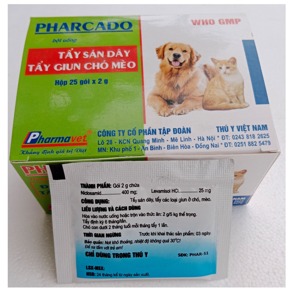 Pharcado gói 2g Chuyên dùng cho chó mèo