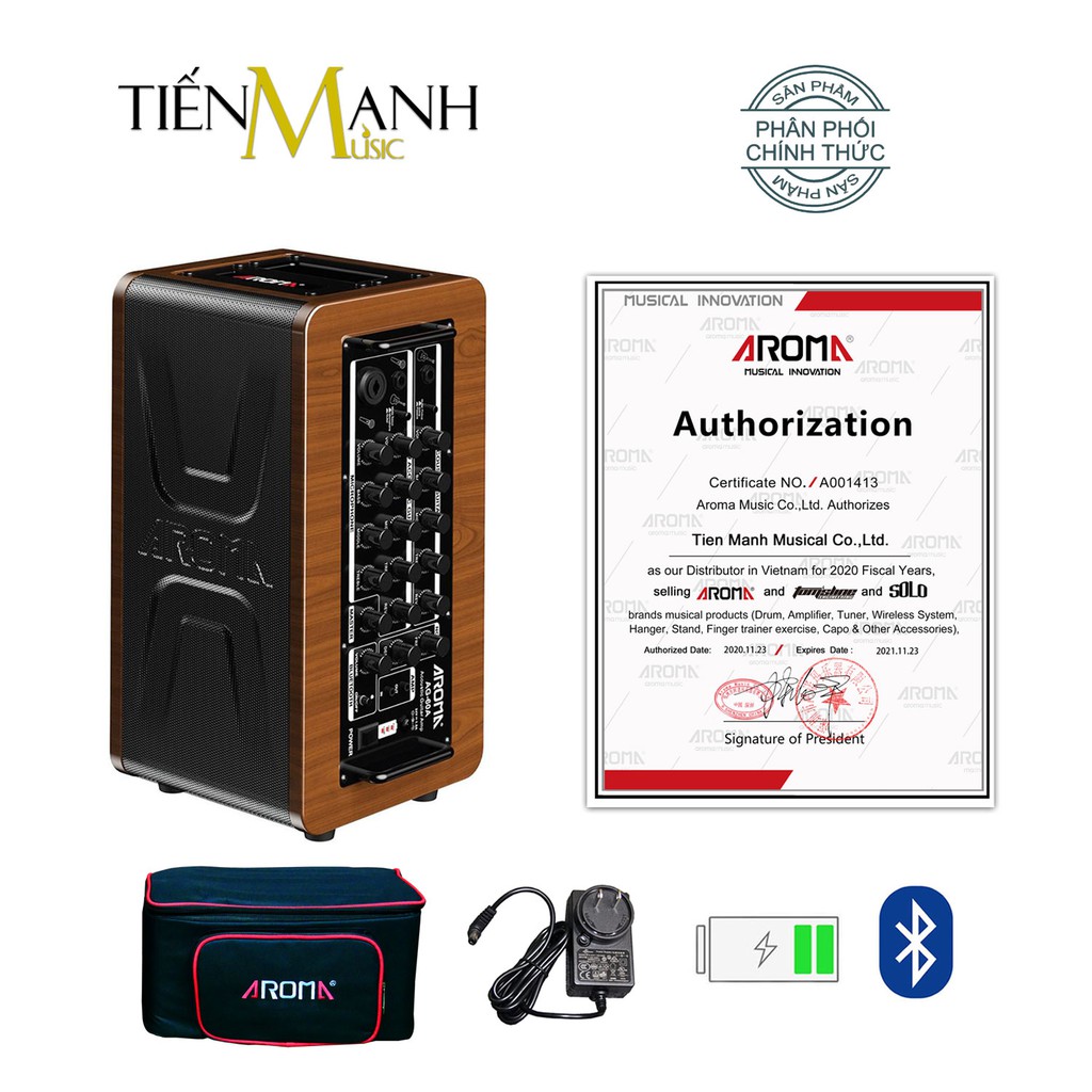 [Bluetooth, Pin sạc] Amply Aroma AG-60A  - Loa Ampli Guitar AG60A Amplifier AG60 - Kèm Bao Đựng