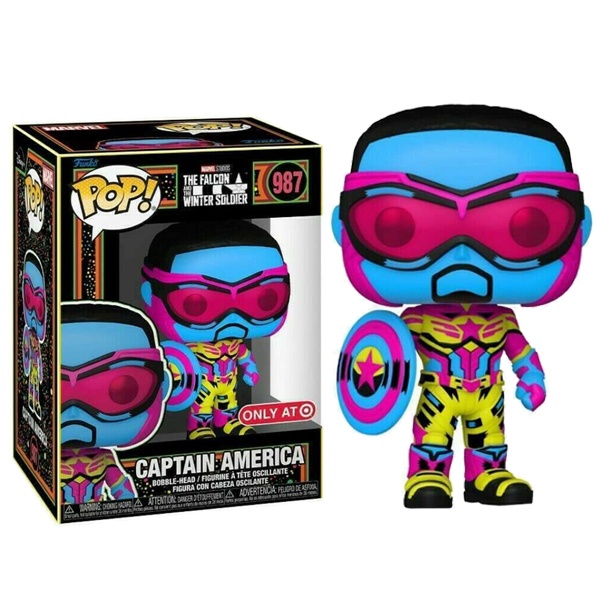 Đồ chơi mô hình funko pop 987 Captain America Sam Wilson | Blacklight - Marvel