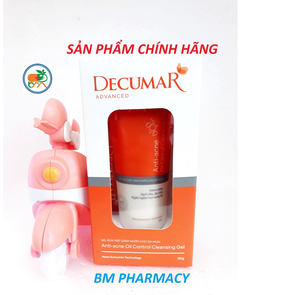 Gel rửa mặt DECUMAR, dành cho da mụn, giúp giảm bóng nhờn và duy trì độ ẩm cho da, góp phần ngăn ngừa mụn