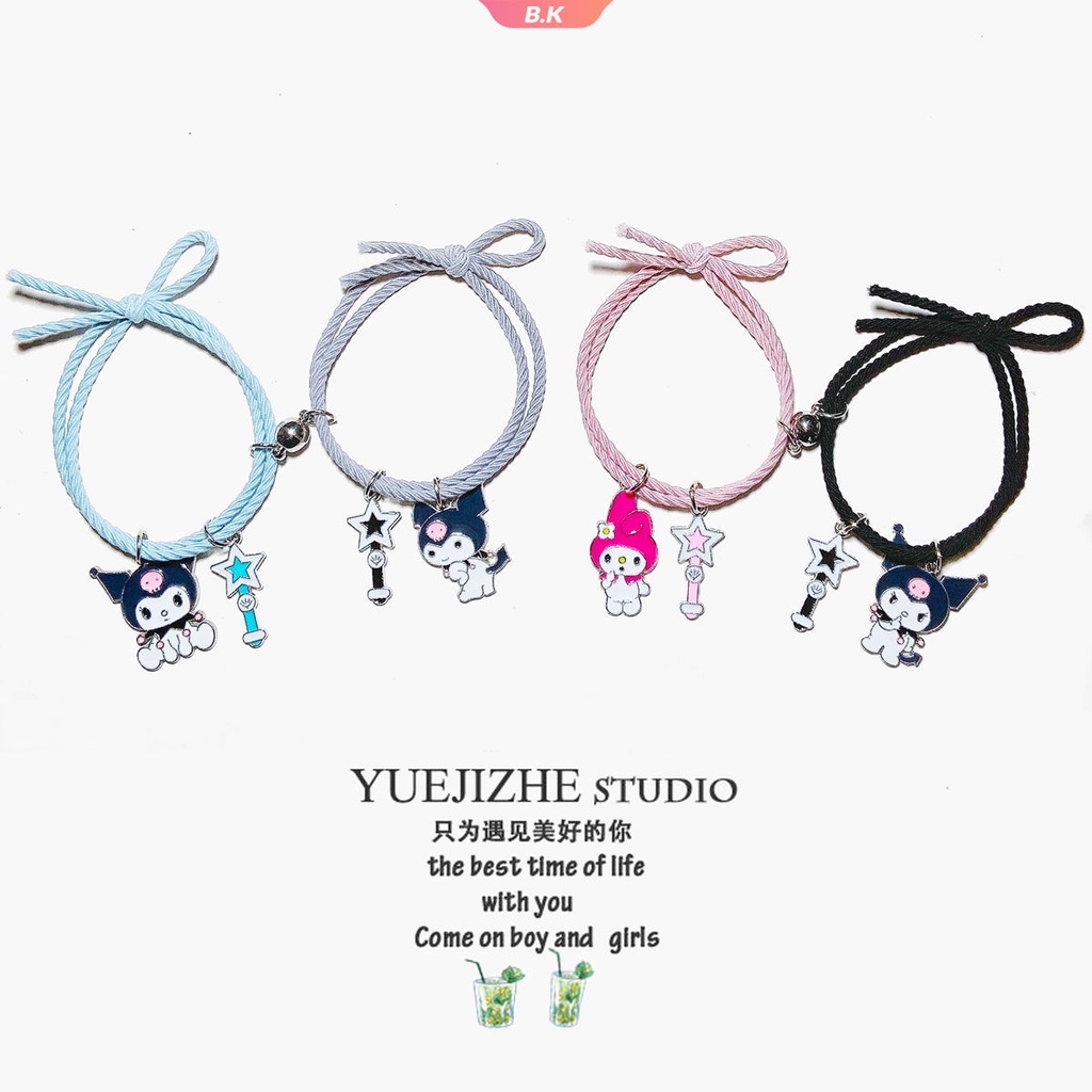 Vòng Tay Cao Su Đính Đá Nhân Tạo Họa Tiết Hoạt Hình Kuromi Dành Cho Nữ | BigBuy360 - bigbuy360.vn