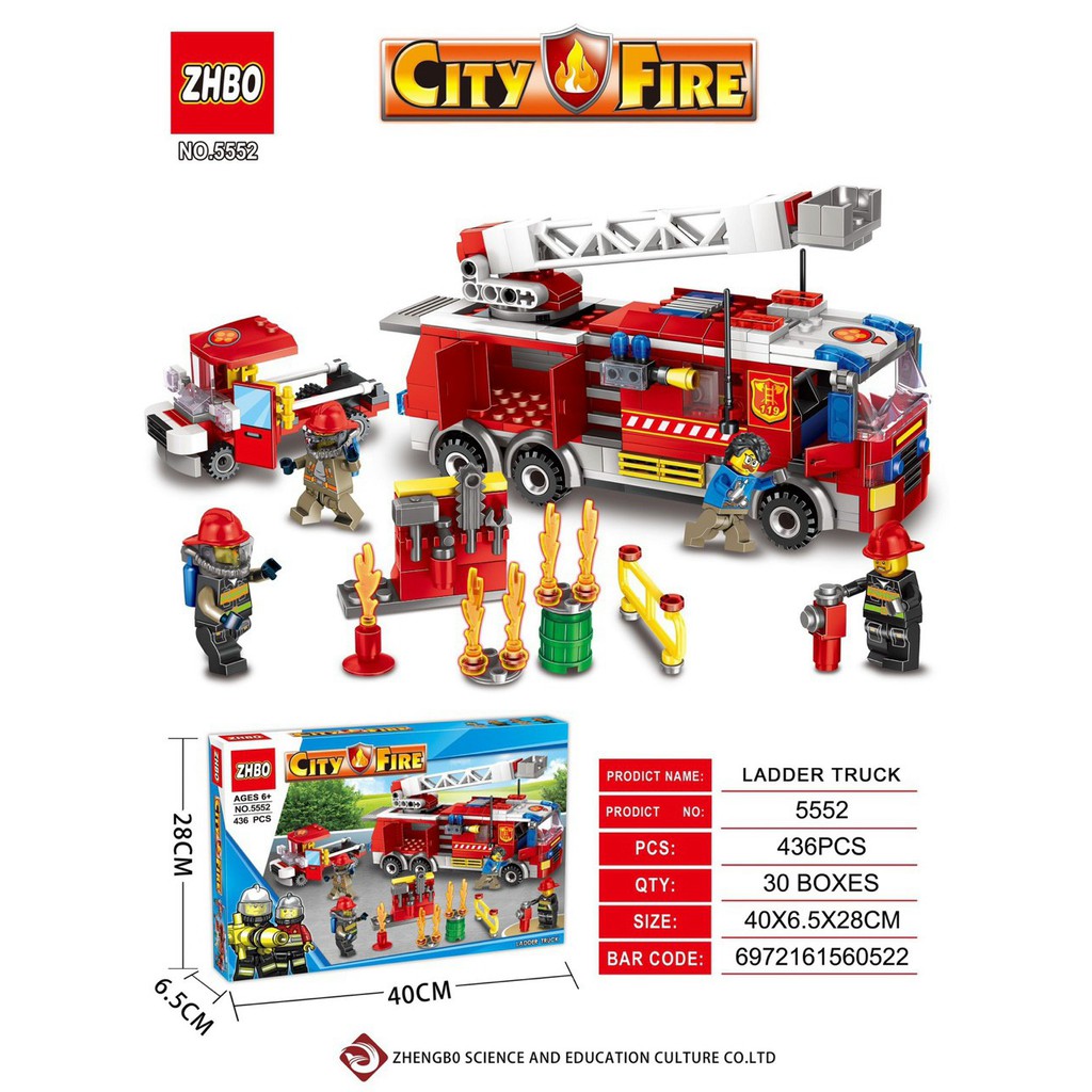 [GIÁ ƯU ĐÃI] LEGO Xếp Hình Biệt Đội Cứu Hoả CITY FIRE 5552 (436 Chi tiết)
