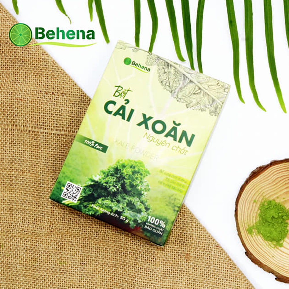 Bột Cải Xoăn Kale Behena hộp 50g nguyên chất, sấy lạnh