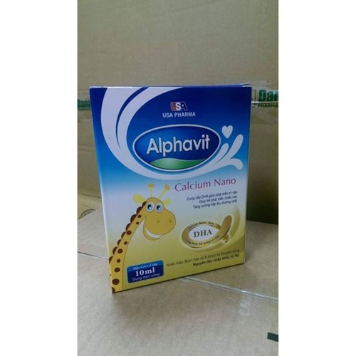 Alphavit Calcium - Siro Bổ Sung Canxi Cho Bé - Nhanh Mọc Răng - Phát Triển Chiều Cao - Chống Còi Xương Hộp 20 Ống Nhựa