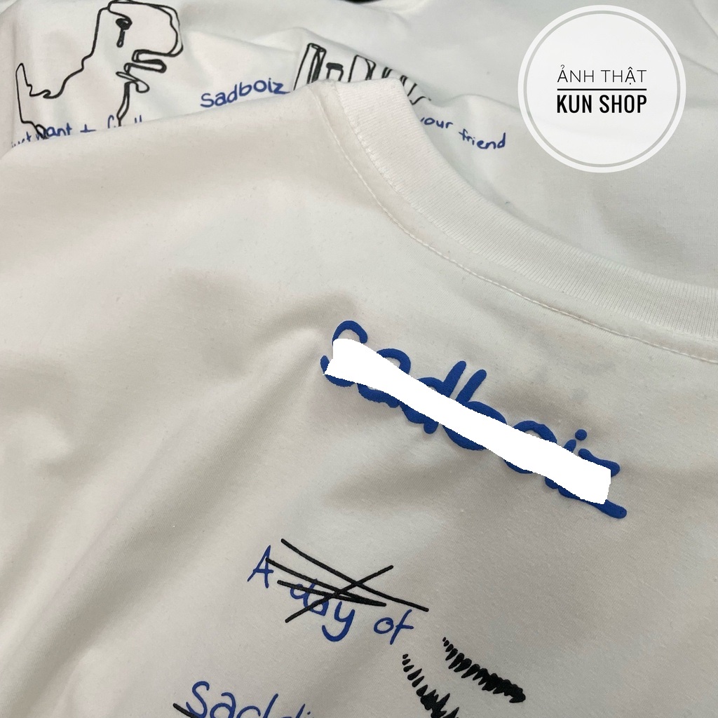 Áo thun Sadboiz DINO logo hình thêu nam nữ áo DINO khủng long full tag sad boiz