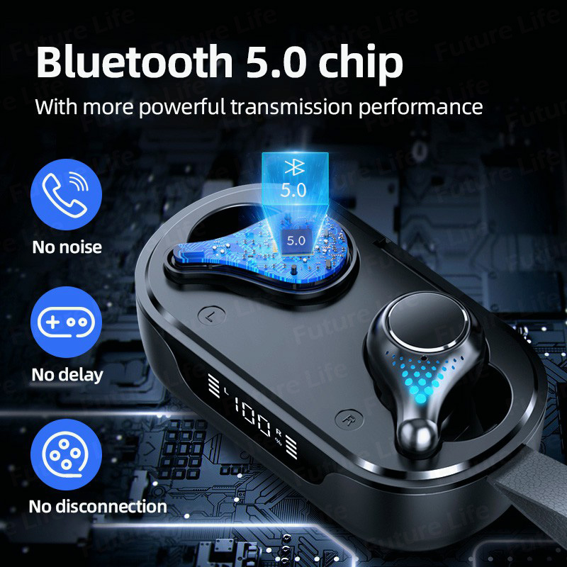 Tai Nghe Nhét Tai Bluetooth Không Dây T8 Tws Chống Nước Có Micro Và Phụ Kiện