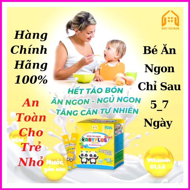 Siro Ăn Ngon BabyPlus tăng cân tự nhiên, cải thiện táo bón