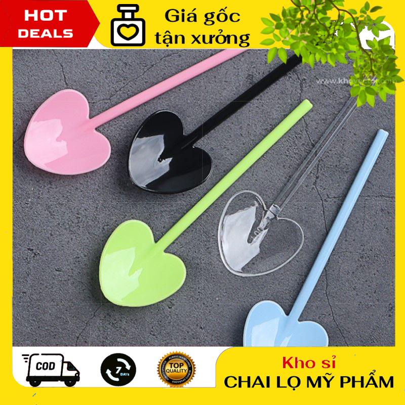 Muỗng tim múc kem, xẻng nhựa dùng trong spa, phụ kiện du lịch