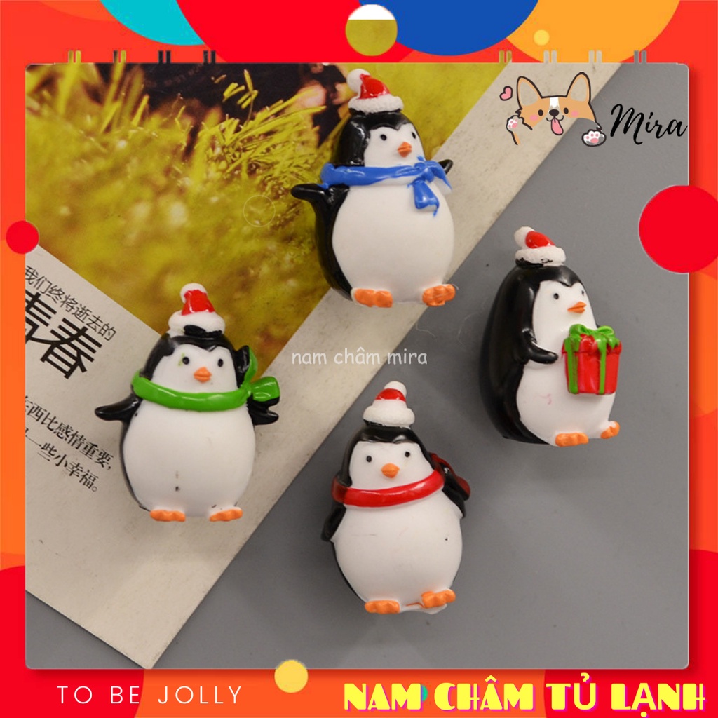 Nam Châm Tủ Lạnh 3D Noel Quà Tặng Giáng Sinh Hình Chim Cánh Cụt, Trang Trí Bàn Làm việc MIRA-213CC