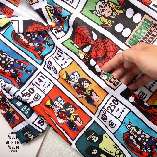 Áo Sơ Mi Marvel Comic tay ngắn nam FEAER form suông, Chất lụa chéo
