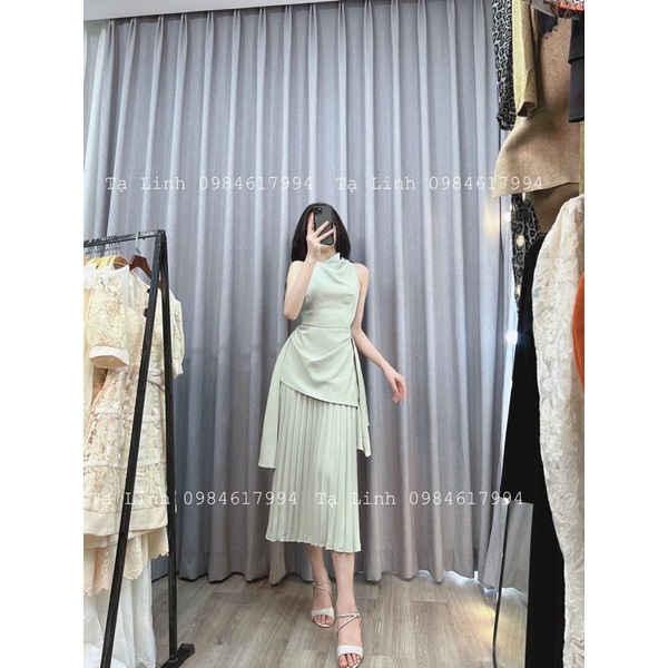 Đầm QCCC dự tiệc màu xanh mint