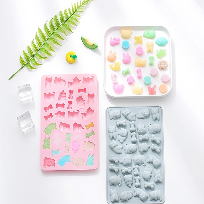 {FCC} Silicone Gummy Chocolate Cookie Baking Ice Cube Tray Cake Candy Jelly Mould{yancrane3.vn}