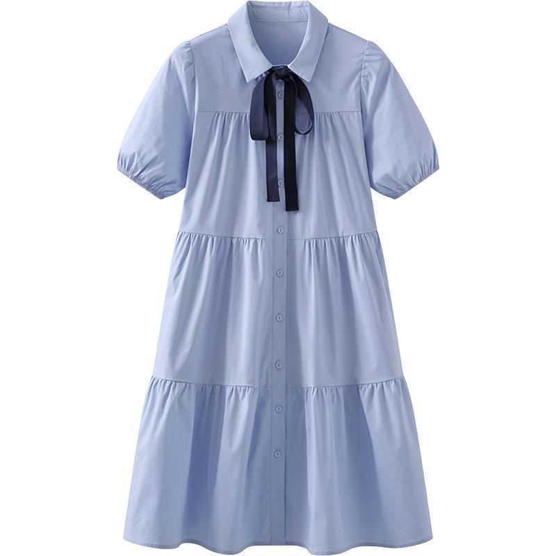 Váy Babydoll Midi Tay Ngắn Dáng Rộng Lưng Cao Thời Trang Mùa Hè Xinh Xắn Cho Nữ