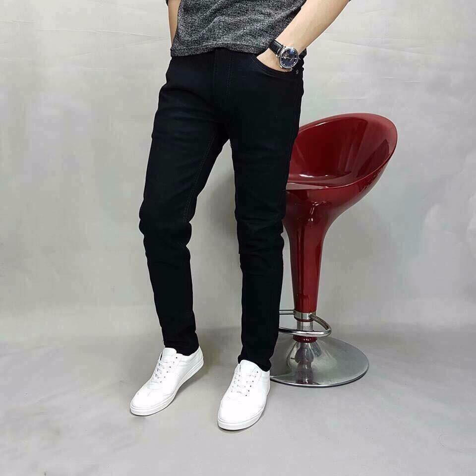 Quần Jeans Nam Rách Gối Vải Jeans co dãn,mầu đen trơn, hàng đẹp giá tốt | BigBuy360 - bigbuy360.vn