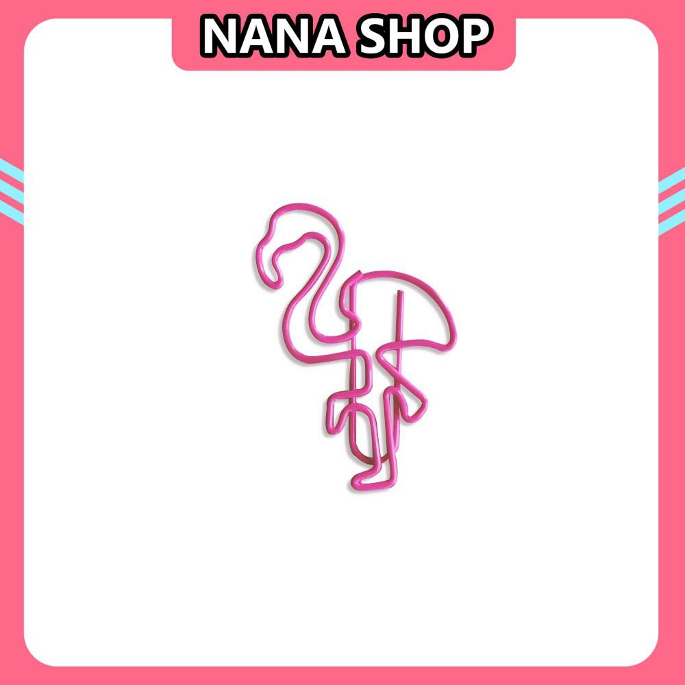 Kẹp Giấy văn phòng hình hồng hạc màu hồng dễ thương 3x4.5cm