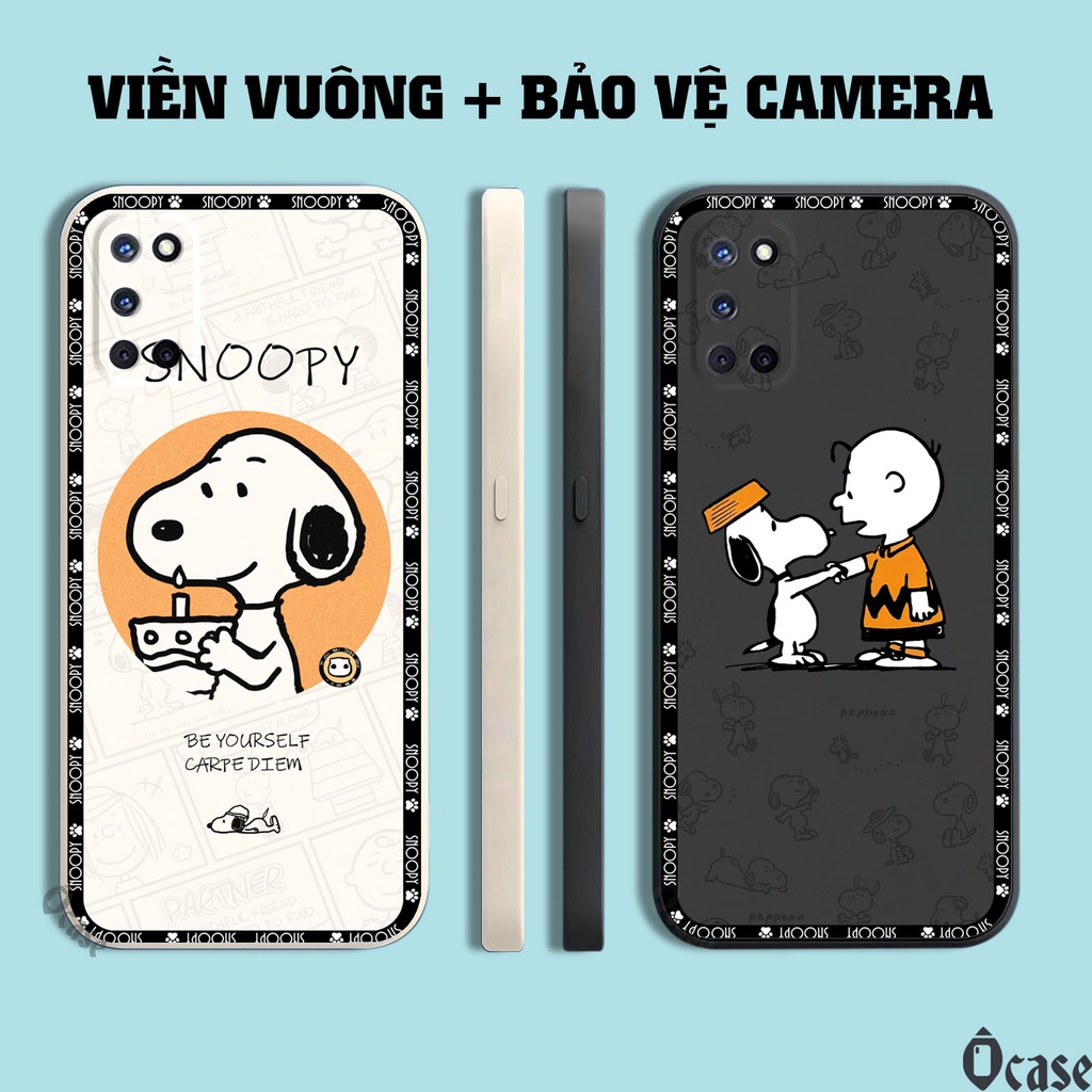 Ốp lưng Oppo A52 / A72 / A92 / Realme Q2 in hình chú chó dễ thương cạnh viền vuông có bảo vệ camera
