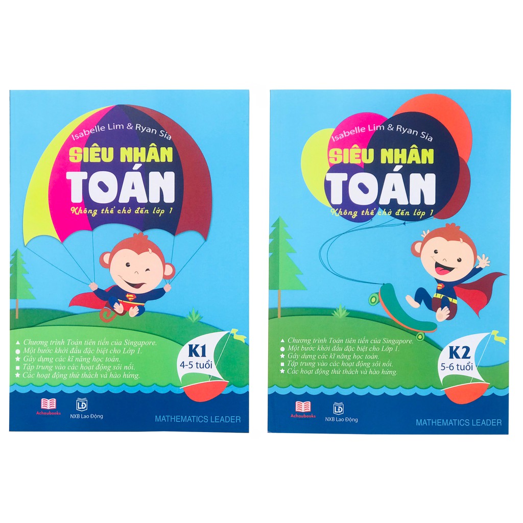 Sách Siêu Nhân Toán - Á Châu Books ( bộ 2 cuốn, 4 - 6 tuổi )