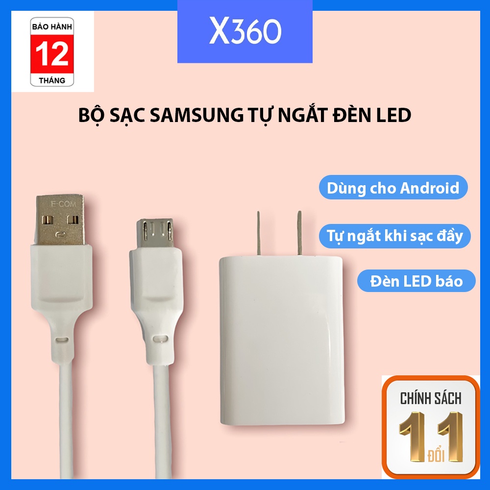 Bộ sạc 2A tự ngắt cổng micro USB cho Samsung Xiaomi Oppo Realme Bảo hành 12 tháng 1 đổi 1