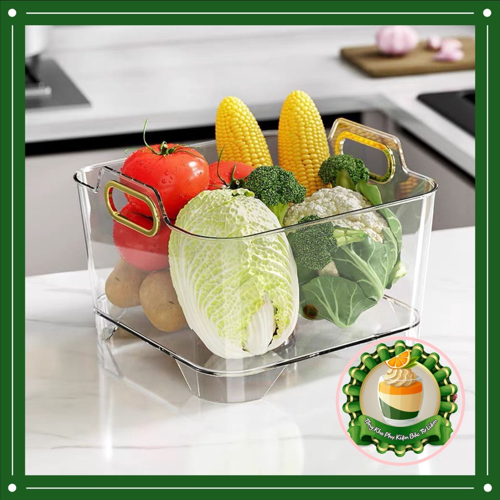 Rổ Nhựa Chữ Nhật, Chậu Rửa Rau Củ, Trái Cây Kèm Van Xả Nước Có Quai Cầm Đa Năng - Family Care