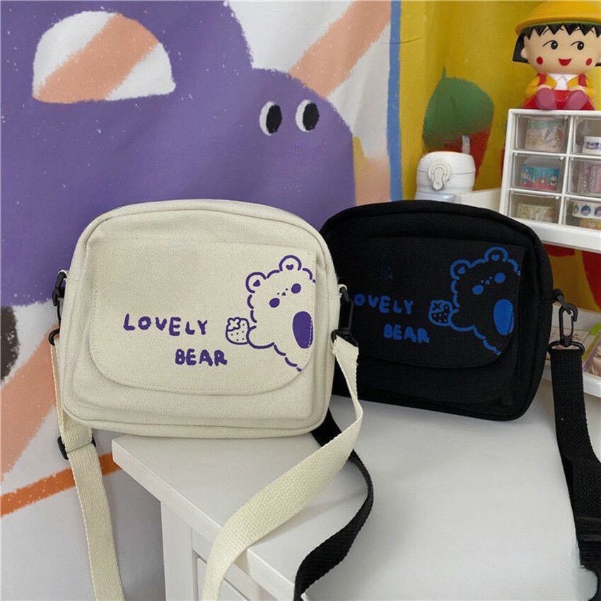 Túi mini đeo chéo Hazin nữ đẹp đi chơi vải canvas cao cấp phong cách thời trang vừa điện thoại Hzm54