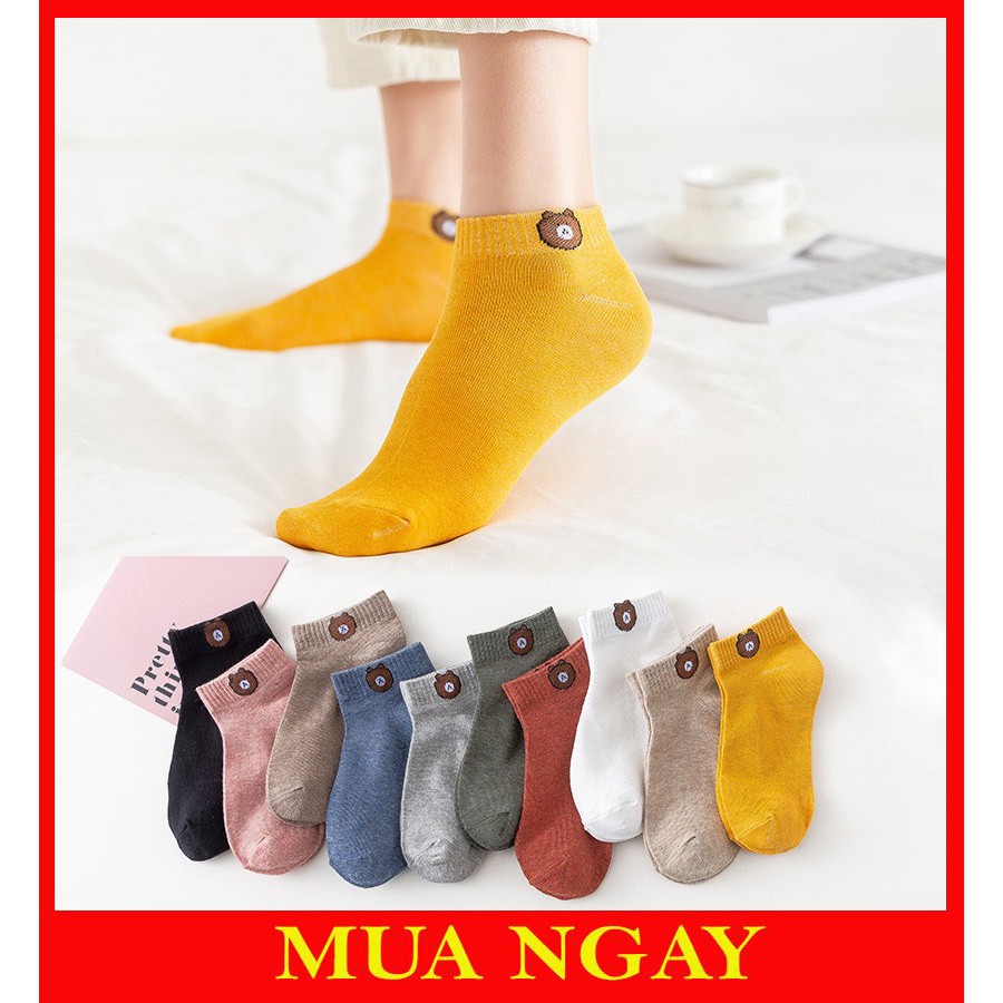 Vớ tất cổ ngắn hình gấu Brown dễ thương TN67