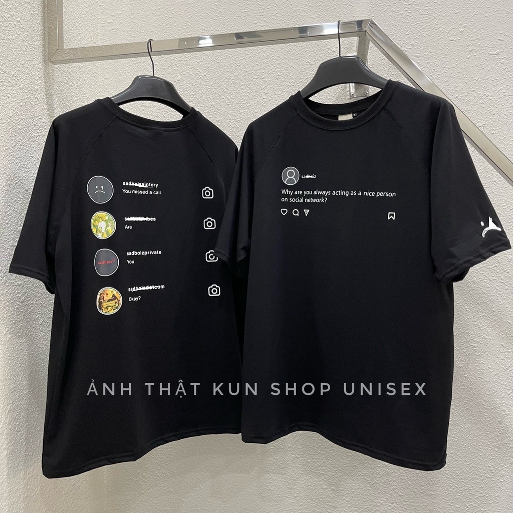 Áo thun Sadboiz sadtagram tee logo nam nữ áo thun tay lỡ sadtagram full tag