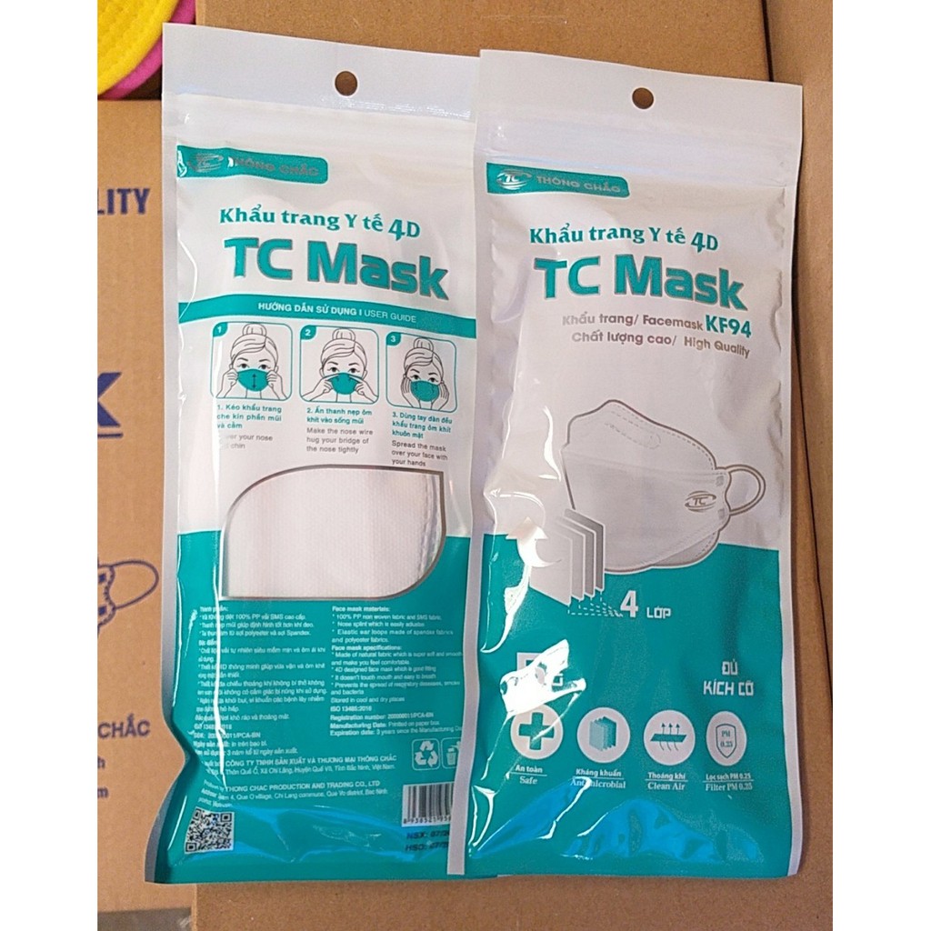 Khẩu trang y tế 4D KF94 - TC Mask (Túi 10 chiếc)