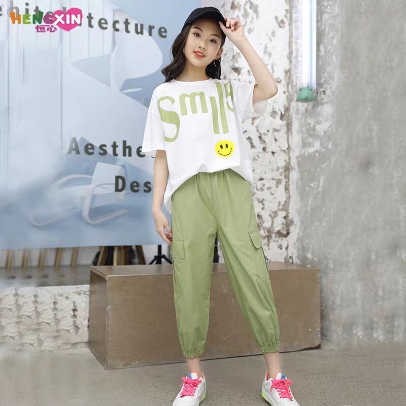 Set Đồ Thể Thao Ngắn Tay Thời Trang Năng Động Cho Bé Gái