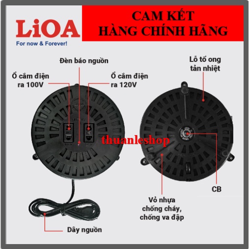 Biến áp lioa 1000va, 1200va, 1500va, 2000va đổi nguồn 220v sang 100v DN010, DN012, DN015, DN020