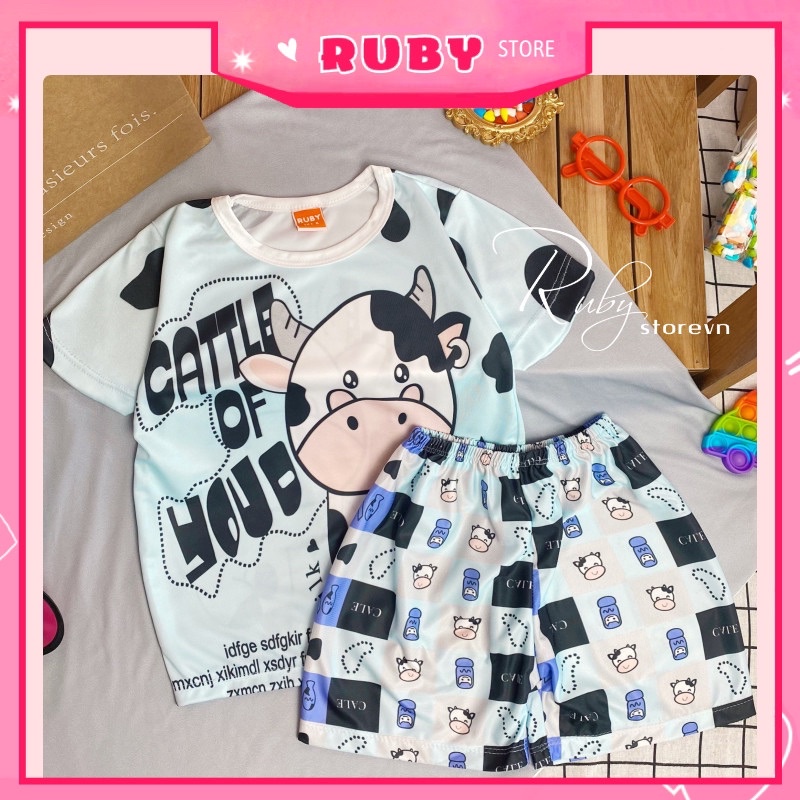 Đồ bộ hoạt hình PHOM TO Unisex BÒ SỮA (47KG - 57KG) ❤️ Tổng hợp sz l ❤️ DBRBD