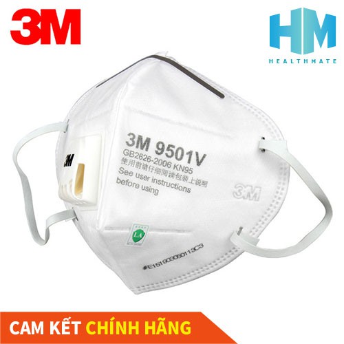 KHẨU TRANG LỌC BỤI 3M 9501V | Đeo tai- Có van | CHỐNG BỤI VÀ SƯƠNG MÙl