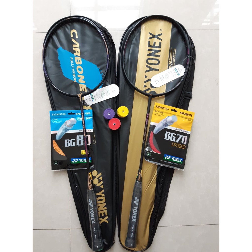 Combo 2 vợt cầu lông yonex khung carbon (Tặng 1 lần căng dây và quấn cán)