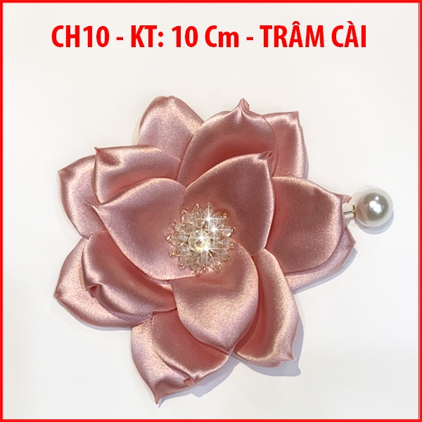 GOTI  - Tag Hoa Trâm Cài Áo Handmade Màu Pastel Nhụy Đính Pha Lê Cao Cấp - Phụ Kiện Trang Trí Váy Đầm Dành Cho Nữ CH10