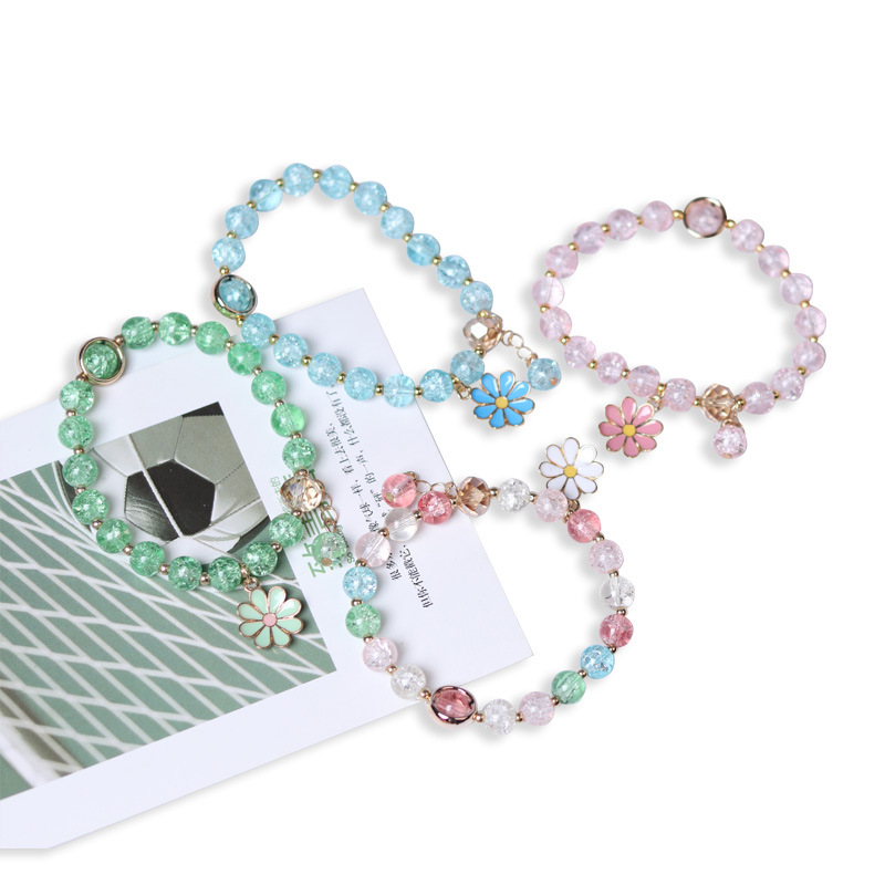 Fashion Crystal Daisy Flower Charm Bracelet for Women Fine Jewelry Bangles
