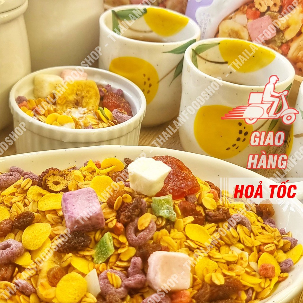 Hạt Dinh Dưỡng Sữa Chua Trái Cây Meizhoushike Yogurt, Nuts Oatmeal - Gói Màu Tím 400Gr