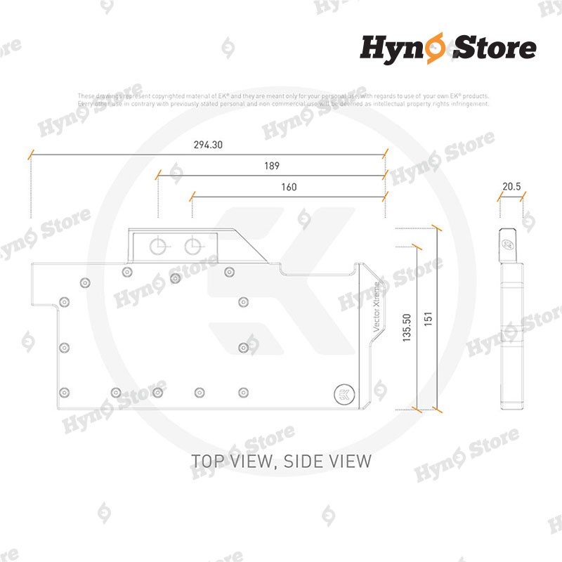 Block VGA EK cao cấp cho Giga Aorus 3080 3090 Tản nhiệt nước custom Hyno Store