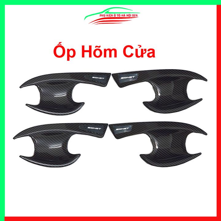 Ốp tay hõm Sonet 2021-2023 vân Cacbon bảo vệ chống trầy cửa xe
