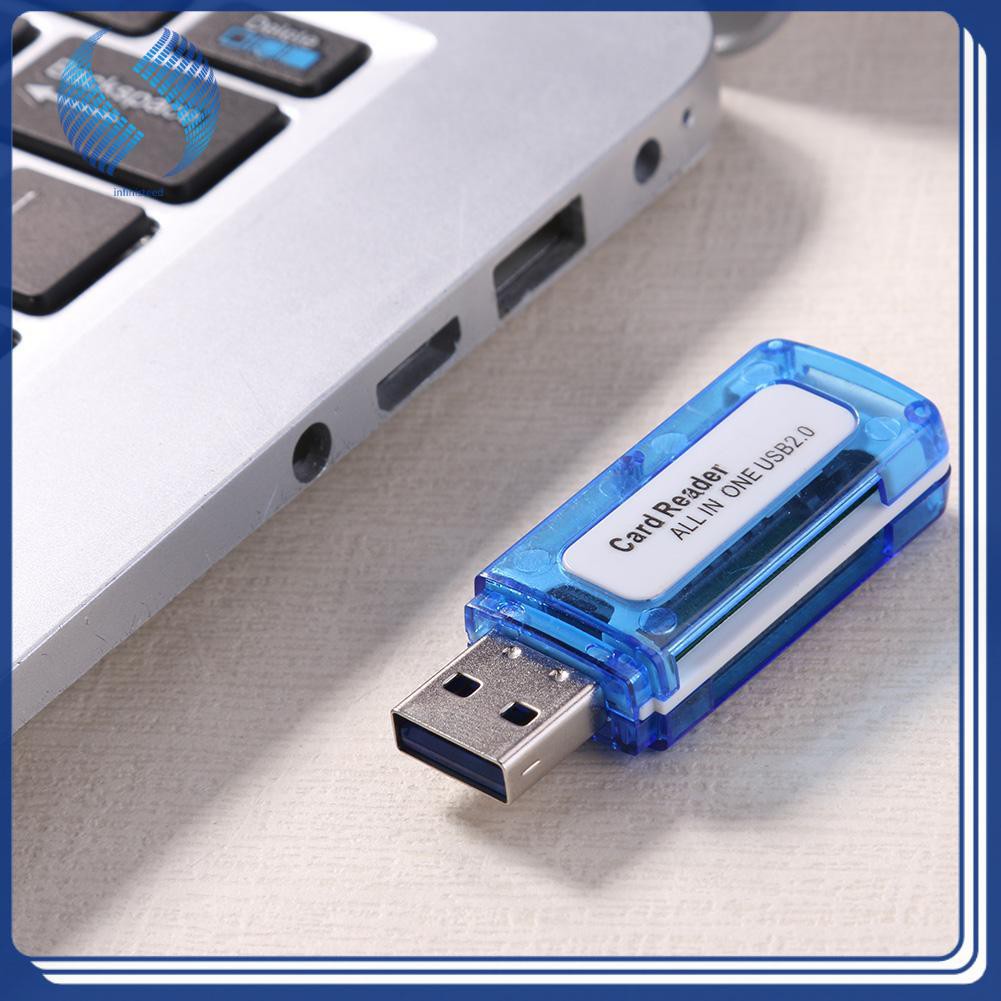 4 in 1 Memory Card Reader USB 2.0 All in One Cardreader for Micro SD TF M2