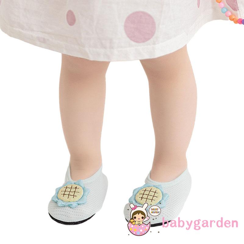 Giày Đế Bằng Chống Trượt Bằng Silicon Mềm Họa Tiết Hoa Hướng Dương Màu Tương Phản Cho Bé Gái