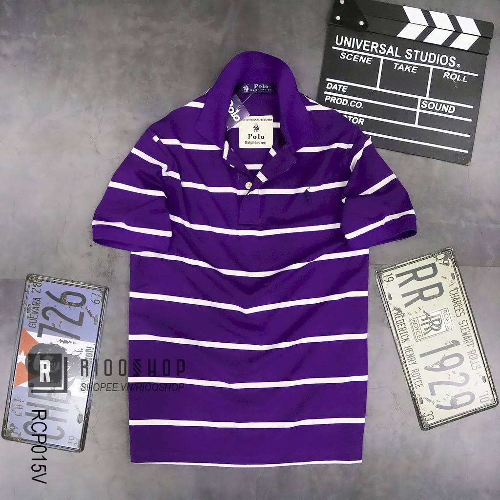 Áo thun nam có cổ sọc ngang RL cao cấp RCP015V - áo phông nam tay ngắn form rộng Riooshop | BigBuy360 - bigbuy360.vn